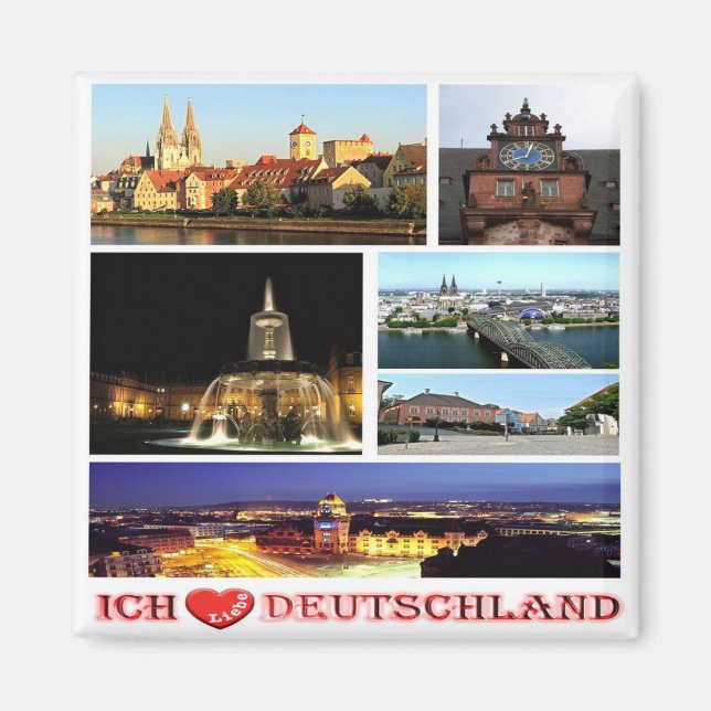 zDE099 GERMANY I LOVE - Fridge Magnet (Front)