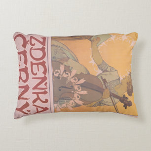Zdenka Cerny poster by Alphonse Mucha Decorative Cushion