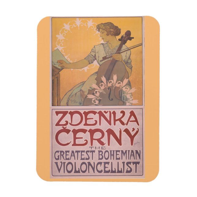 Zdenka Cerny poster by Alphonse Mucha  Magnet (Vertical)