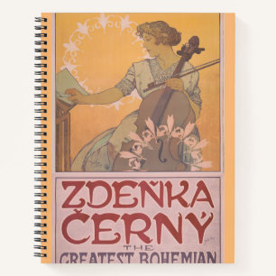 Zdenka Cerny poster by Alphonse Mucha Notebook