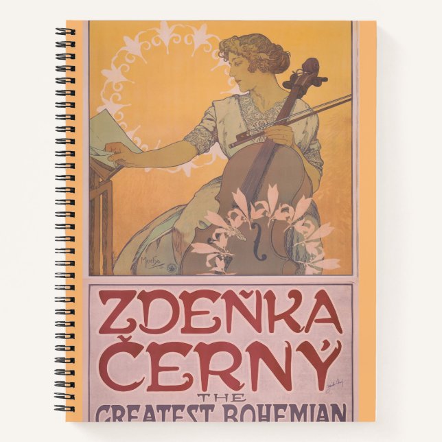 Zdenka Cerny poster by Alphonse Mucha  Notebook (Front)