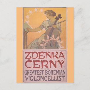 Zdenka Cerny poster by Alphonse Mucha  Postcard