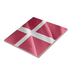 zDK002 DANISH waving FLAG Denmark, Tile