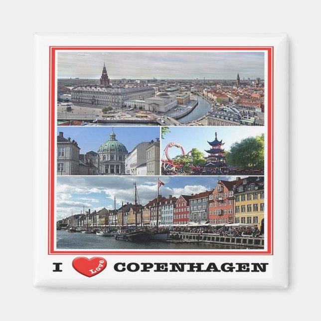zDK014 COPENHAGEN KOPENHAGEN I Love, Fridge Magnet (Front)
