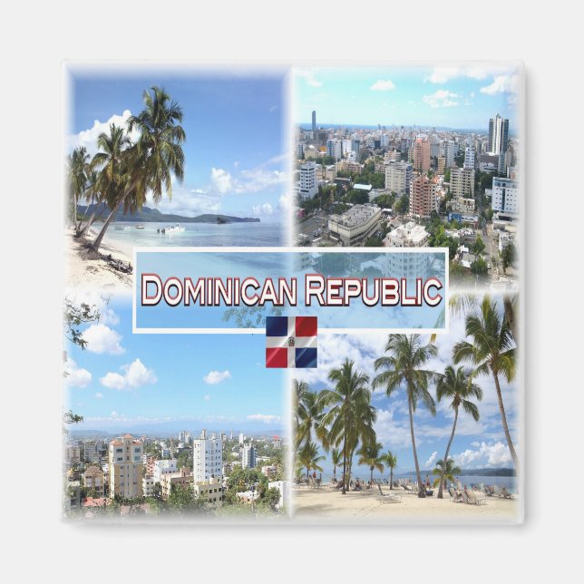 zDO003 DOMINICAN REPUBLIC, Mosaic, America, Fridge Magnet (Front)