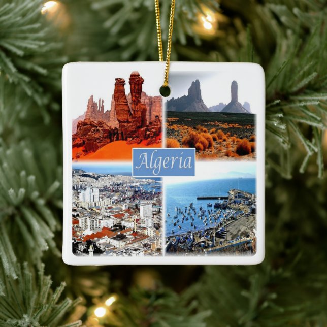 zDZ009 ALGERI mosaic, Algeria, Africa, Ceramic Ornament (Tree)