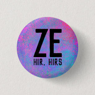 Ze Hir Hirs Pronouns 3 Cm Round Badge
