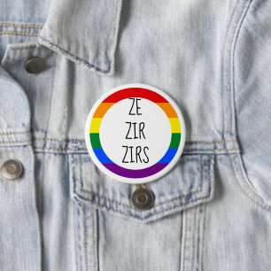 Ze Zir Zirs Pronoun 7.5 Cm Round Badge