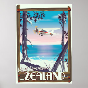 Zealand Denmark travel poster