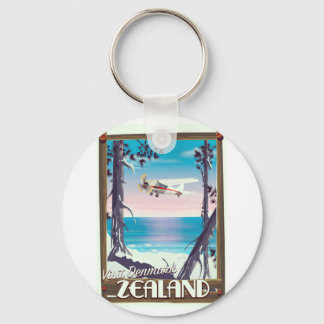 Zealand Denmark travel poster Key Ring