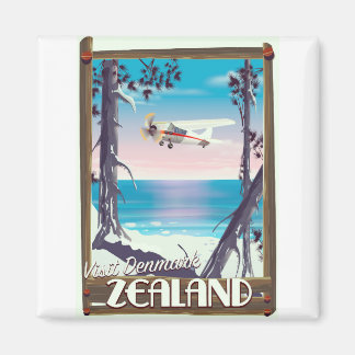 Zealand Denmark travel poster Magnet