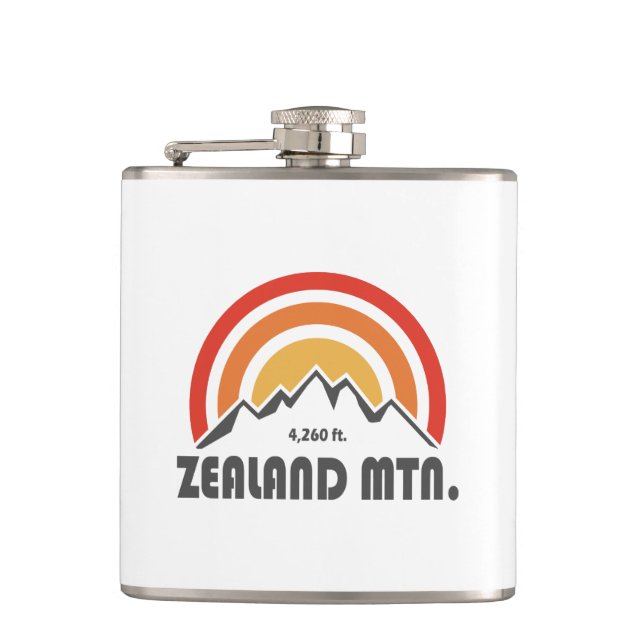 Zealand Mountain New Hampshire Hip Flask (Front)
