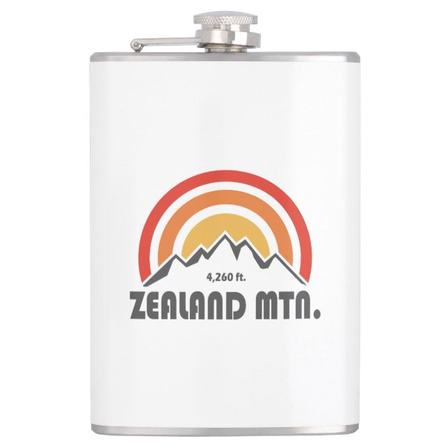 Zealand Mountain New Hampshire Hip Flask (Front)