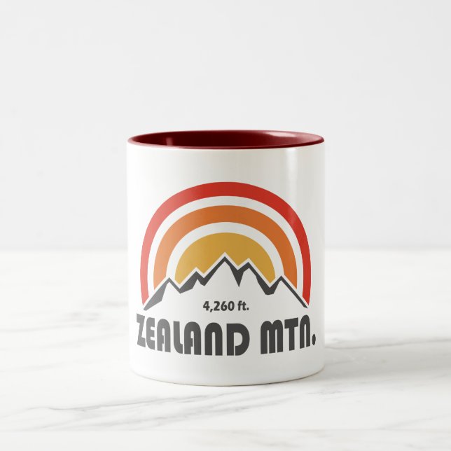Zealand Mountain New Hampshire Two-Tone Coffee Mug (Center)