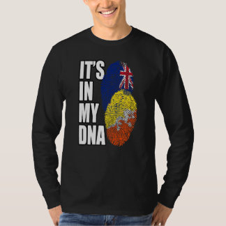 Zealander And Bhutanese Mix DNA Flag Heritage T-Shirt
