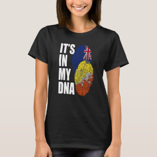 Zealander And Bhutanese Mix DNA Flag Heritage T-Shirt