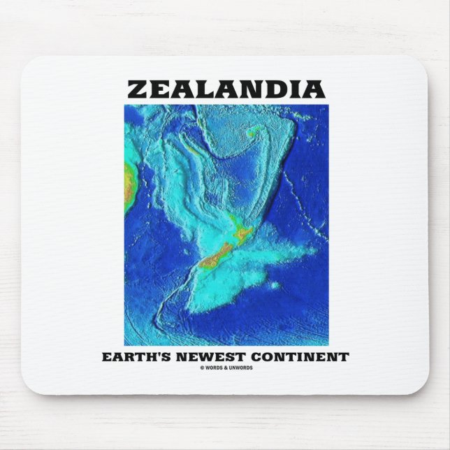 Zealandia Earth's Newest Continent Mouse Mat (Front)