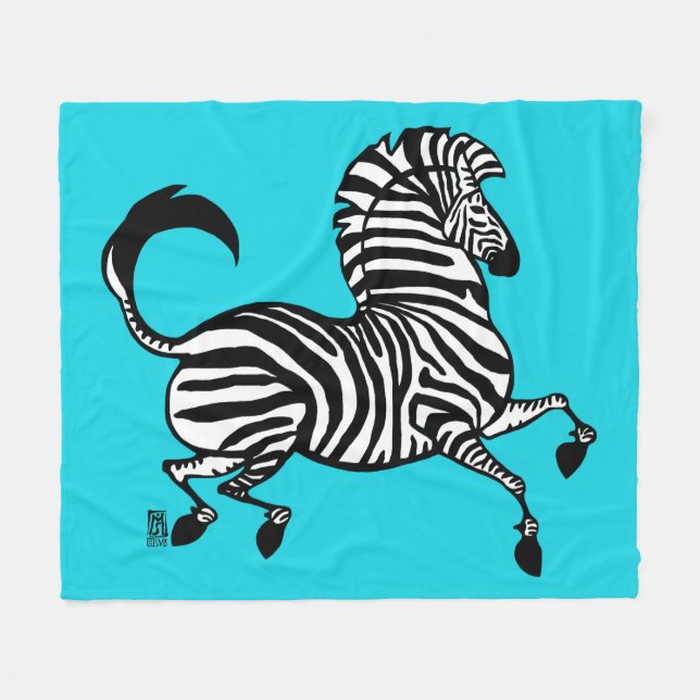 Zebra 1 Fleece Blanket (Front (Horizontal))
