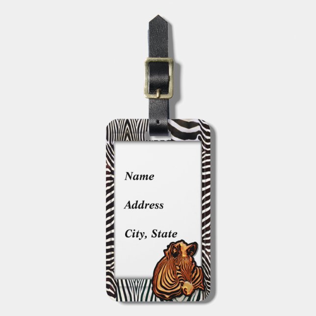 Zebra 3 Luggage Tag (Front Vertical)