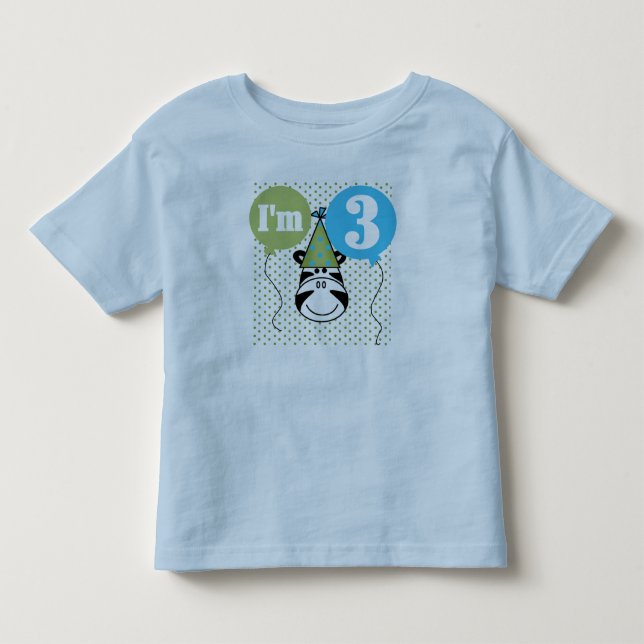 Zebra 3rd Birthday T-shirt (Front)