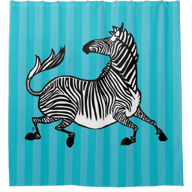 Zebra 4 Shower Curtain (Front)