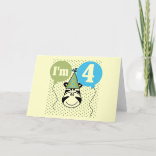 Zebra 4th Birthday T-shirts and Gifts Card