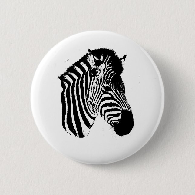 Zebra 6 Cm Round Badge (Front)