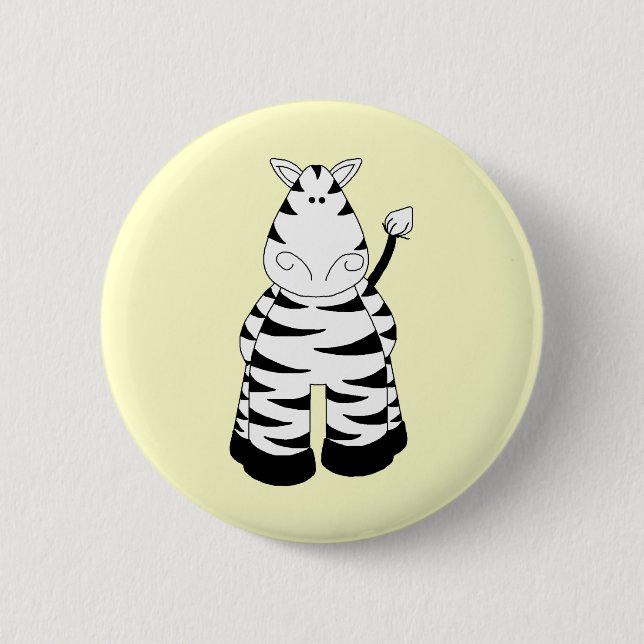 Zebra 6 Cm Round Badge (Front)