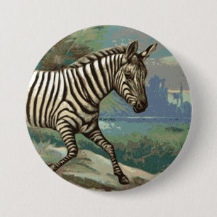Zebra 7.5 Cm Round Badge