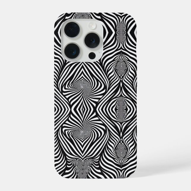 Zebra Abstract B&W iPhone Case (Back)