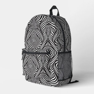 Zebra Abstract B&W Printed Backpack