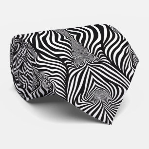 Zebra Abstract B&W Tie
