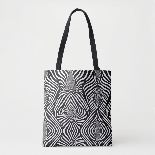 Zebra Abstract B&W Tote Bag (Front)