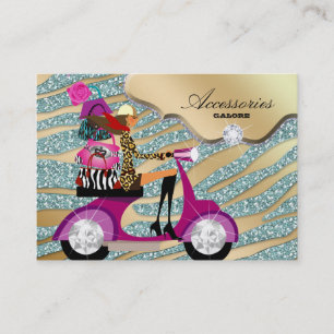 Zebra Accessories Purse Jewellery Gold Teal Business Card