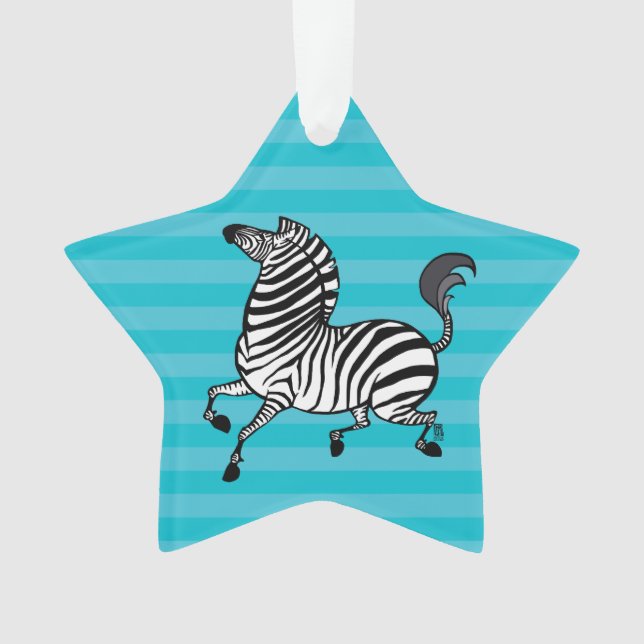 Zebra Acrylic Ornament (Front)