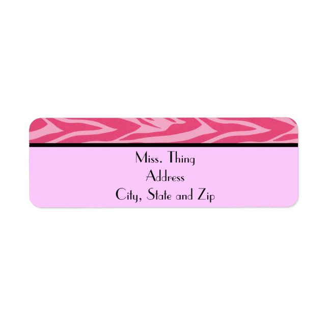 Zebra Address Label (Pink) (Front)