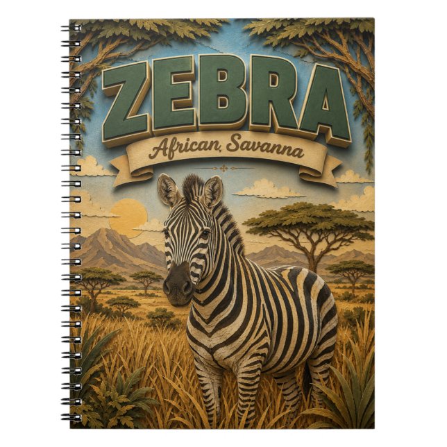 Zebra African Savanna POPCUT Notebook (Front)