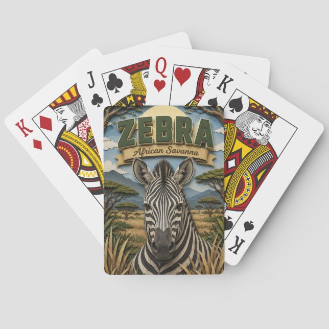 Zebra African Savanna POPCUT Playing Cards (Back)