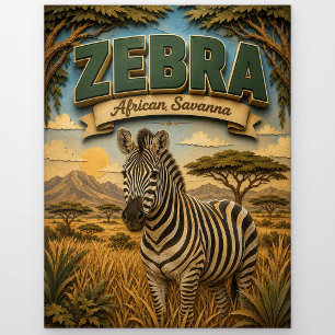 Zebra African Savanna POPCUT Postcard