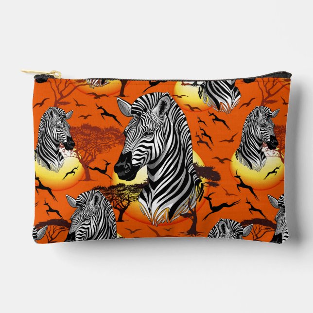 Zebra African Savanna Wild Animal Accessory Pouch (Front)