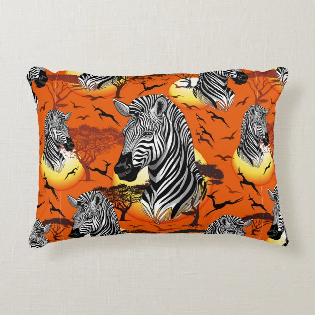 Zebra African Savanna Wild Animal Decorative Cushion (Front)