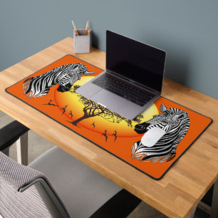 Zebra African Savanna Wild Animal Desk Mat