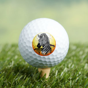 Zebra African Savanna Wild Animal Golf Balls