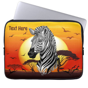 Zebra African Savanna Wild Animal Laptop Sleeve