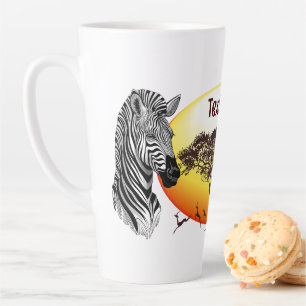 Zebra African Savanna Wild Animal Latte Mug
