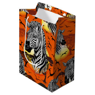 Zebra African Savanna Wild Animal Medium Gift Bag