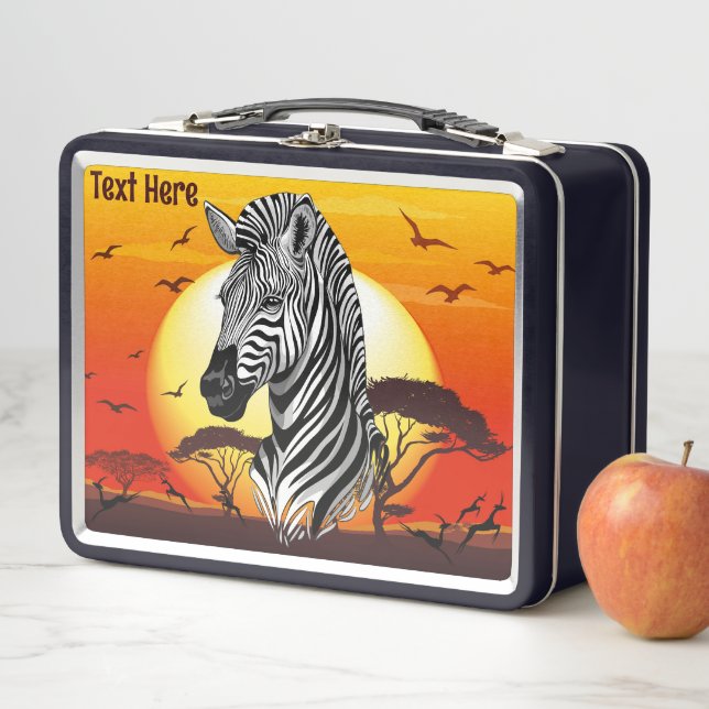 Zebra African Savanna Wild Animal Metal Lunch Box (In Situ)