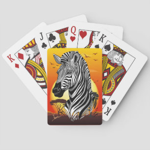 Zebra African Savanna Wild Animal Playing Cards