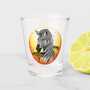 Zebra African Savanna Wild Animal Shot Glass