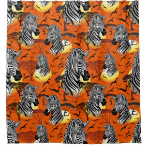 Zebra African Savanna Wild Animal Shower Curtain